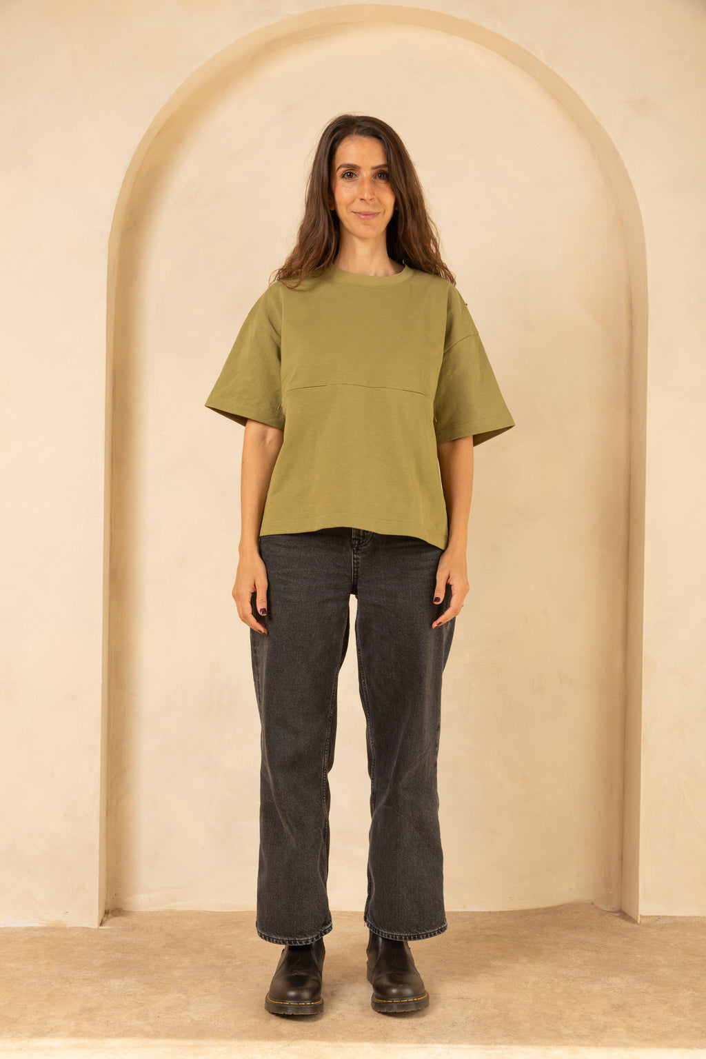 Breastfeeding Friendly Zip Access T-Shirt - Green