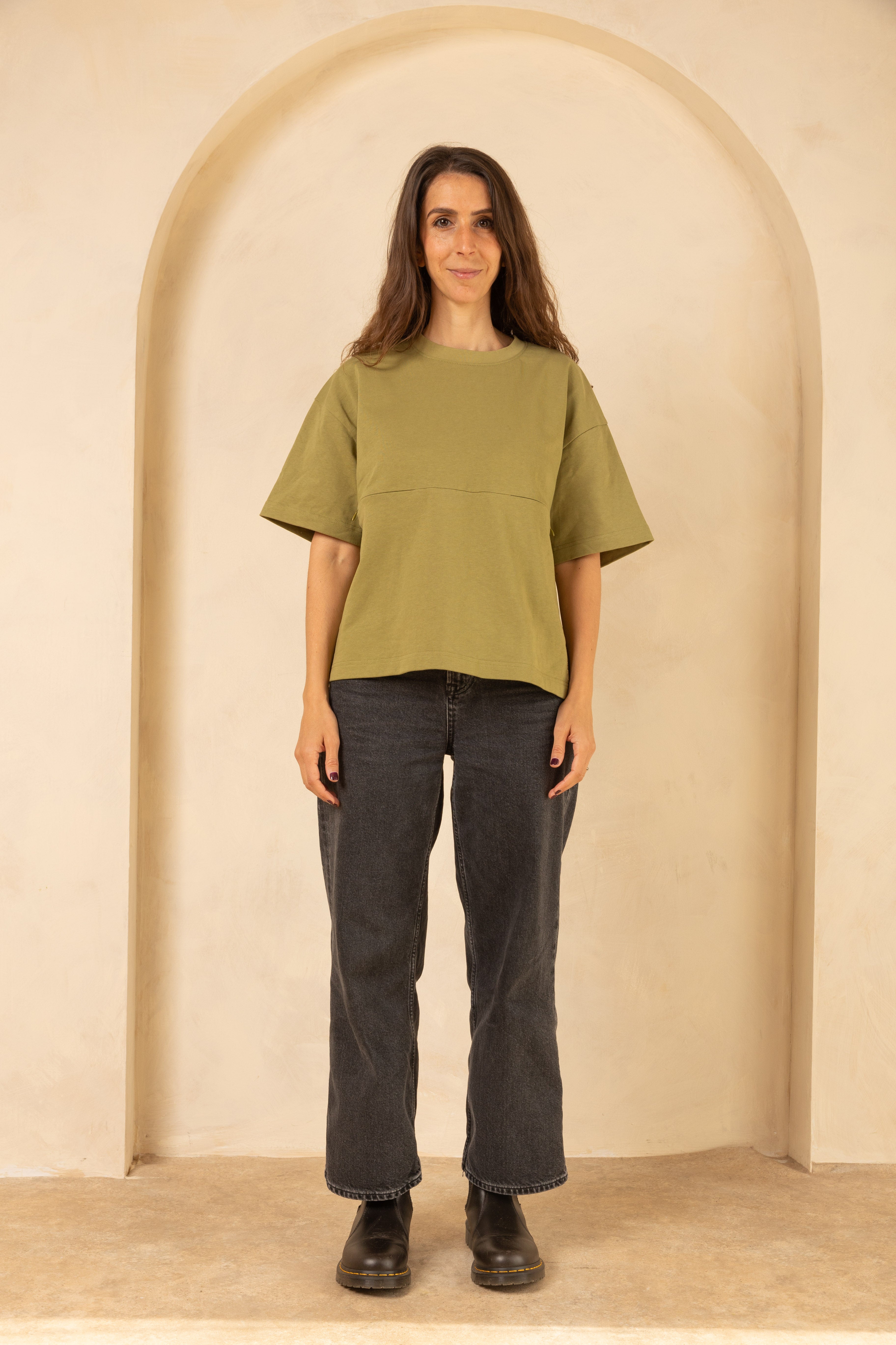 Breastfeeding Friendly Zip Access T-Shirt - Green