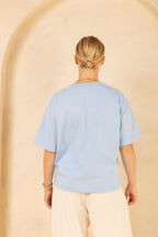 Breastfeeding Friendly Zip Access T-Shirt - Light Blue