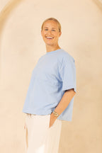 Breastfeeding Friendly Zip Access T-Shirt - Light Blue