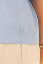 Breastfeeding Friendly Zip Access T-Shirt - Light Blue