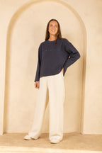 Breastfeeding Friendly Zip Access Longsleeved Top - Navy
