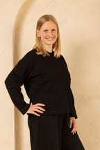Breastfeeding Friendly Zip Access Longsleeved Top - Black