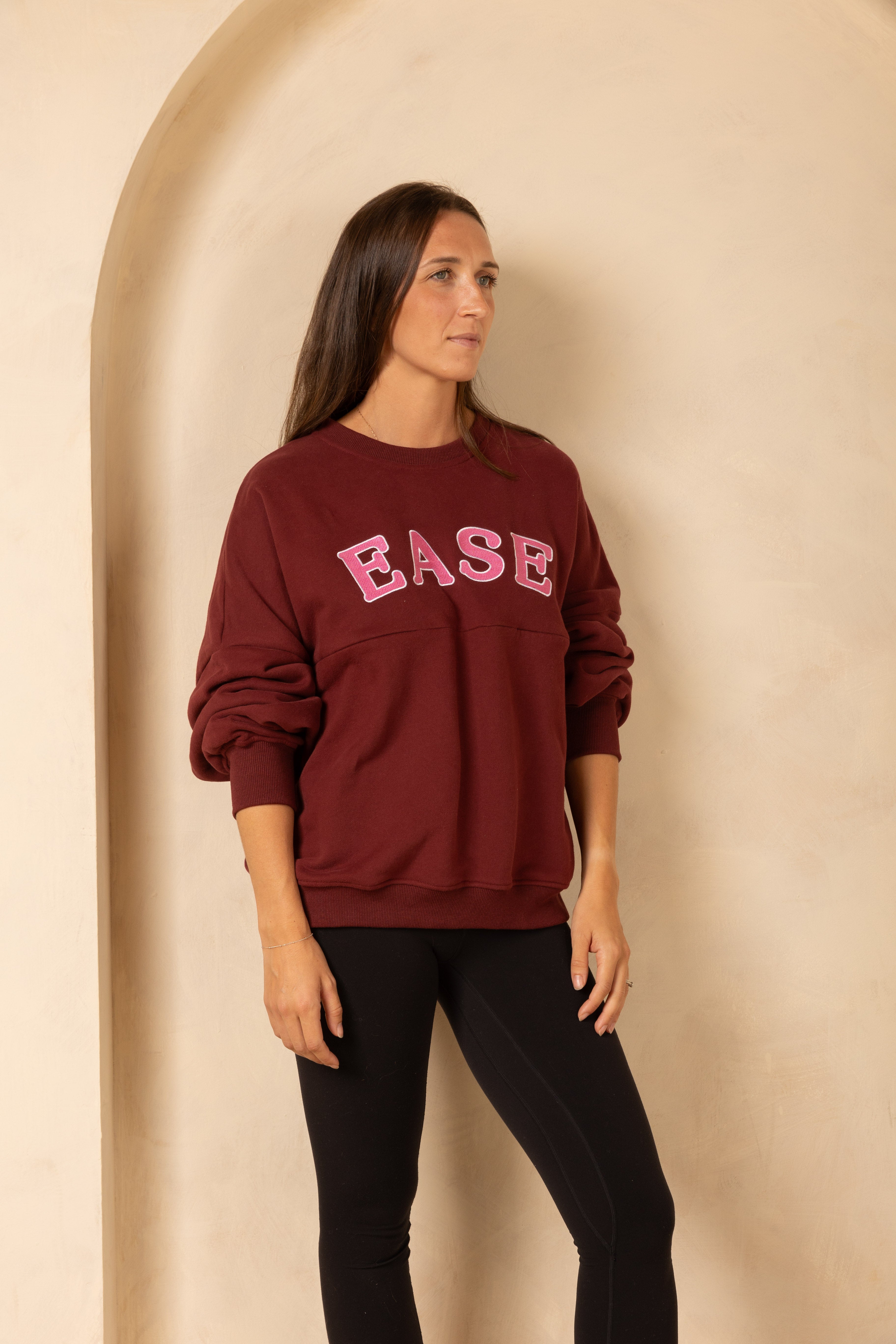 Breastfeeding Friendly Zip Access Sweatshirt - Burgundy